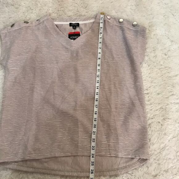 Jones New York textured fabric with button details khaki ivory size medium - Picture 3 of 6